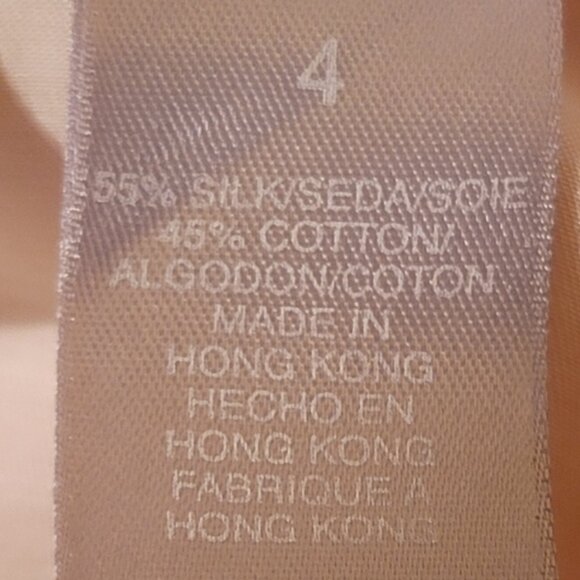 Liz Claiborne Silk/Cotton Blend Short Sleeve Ivory Blouse Size 4 - Picture 4 of 5